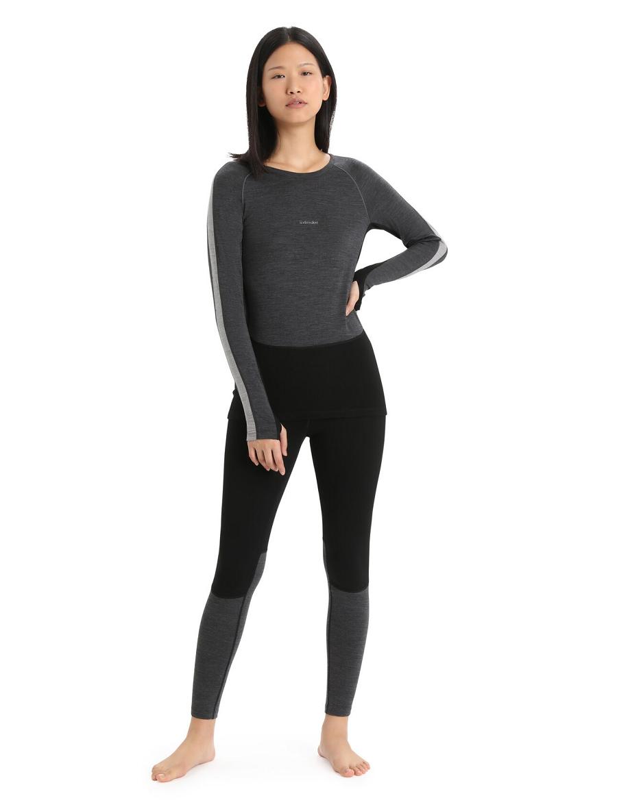 Black / Jet Heather Icebreaker 200 ZoneKnit™ Merino Women's Leggings | AU 1527VRWD